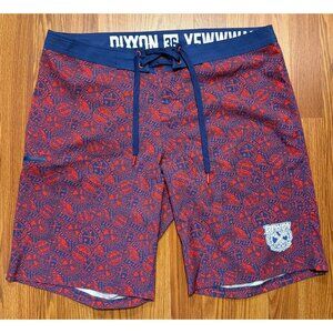 Dixxon Yeww Board Shorts Mens 36 9" Logo AOP Swim Trunks